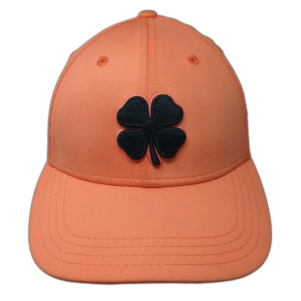 Black Clover Baseball Cap Orange One Size Stretch Fit Live Lucky Clover Logo Hat